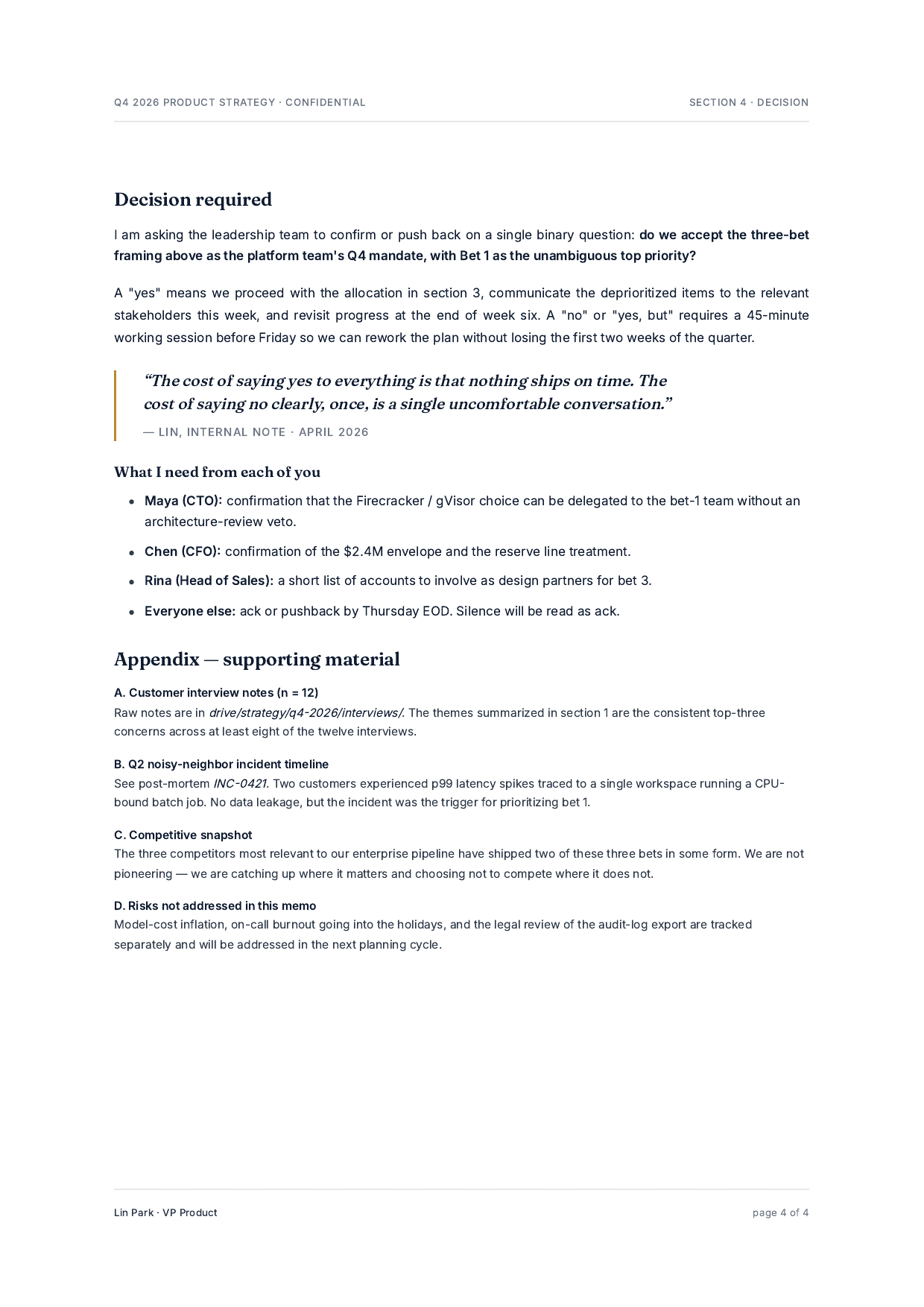 Decision & appendix